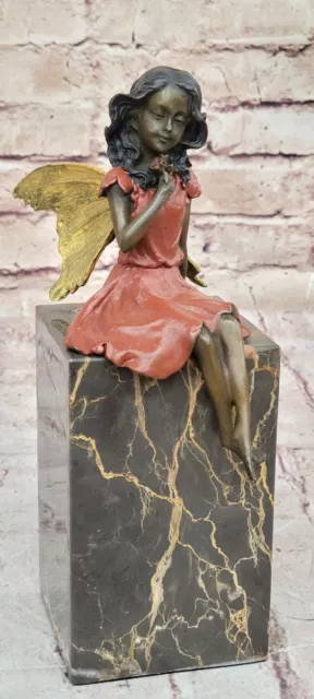 Miguel Lopez or Milo Fairy Angel Bronze Sculpture: Handmade Artwork Gift Sale NR