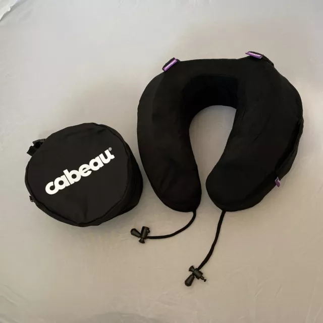 EUC ~ CABEAU Travel Pillow Neck Support Memory Foam w/Strap for Airplane