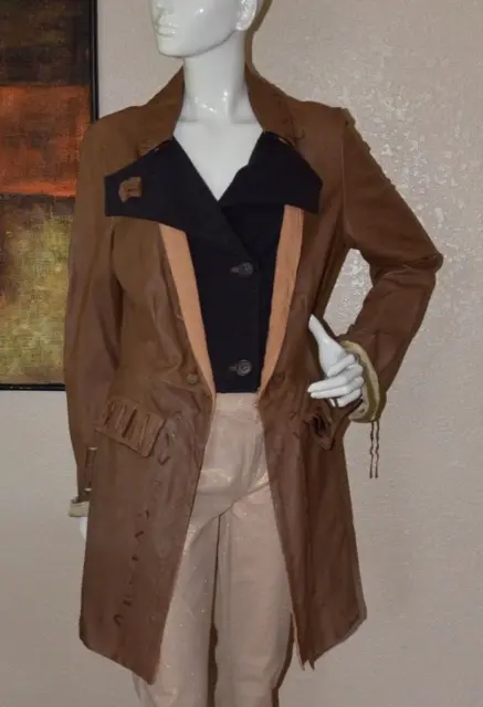 NIGEL PRESTON & KNIGHT  Designer Brown Leather Jacket Size 10 NEW!!!
