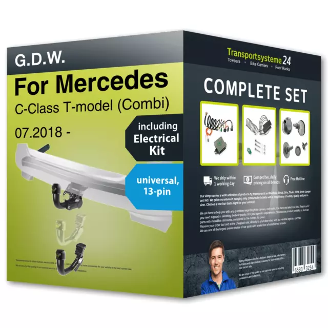 Towbar detachable for MERCEDES C-Class T-model 07.18- + 13pin universal e-kit FP