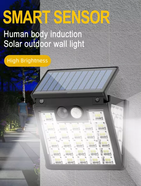 Solar Power LED PIR Motion Sensor Wall Light Security Outdoor Garden Flood Lamp
