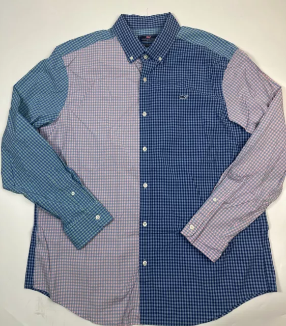 VINEYARD VINES CLASSIC Fit Murray Shirt Mens XL Blue And Purple ...