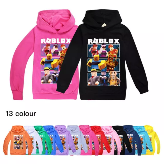 Boys Girls Roblox Hoodie Kids Casual Long Sleeve Hooded Sweatshirt Top Xmas Gift