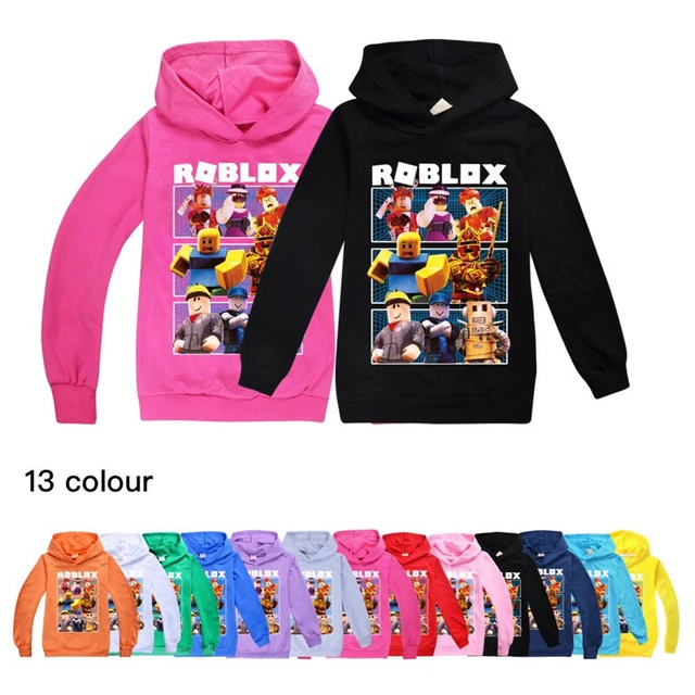 Felpa con cappuccio ragazzo ragazza Roblox bambini casual maniche lunghe top regalo di Natale