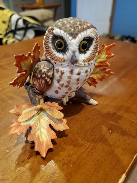 Lenox SAW WHET OWL Garden Bird Porcelain Figurine Vintage 1995