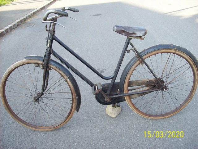Vélo De Femme Vintage Rollmar - Années 1960 - Rouge, Freins à Tige, Révisé, Fonctionnel