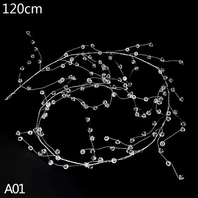 Clear Diamond Branch String Acrylic Crystal Beads Curtain Garland Party Decor