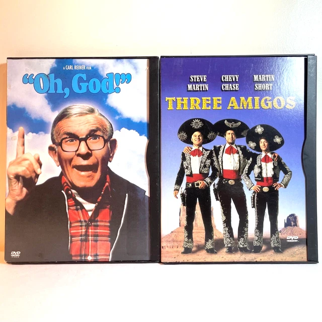 OH, GOD! (1977) / THREE AMIGOS (1986) DVD Comedy Fantasy Western - Good/VGC