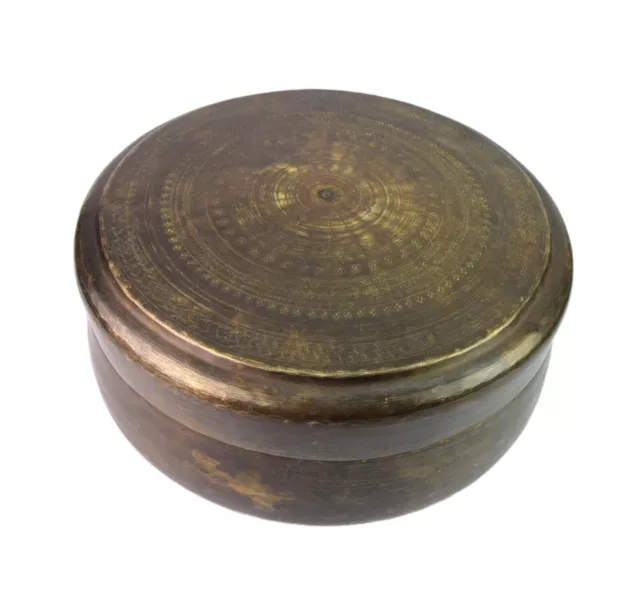 Old Brass Box Large Size Indian Chapati Box Kitchen Decoration Utensils G66-1159