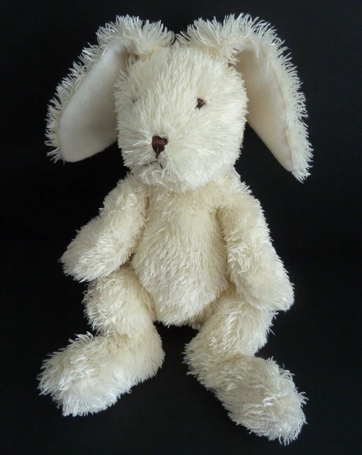 F2. DOUDOU PELUCHE H. SCHNEIDER GMBH &CO LAPIN blanc écru nez marron 26cm - TBE