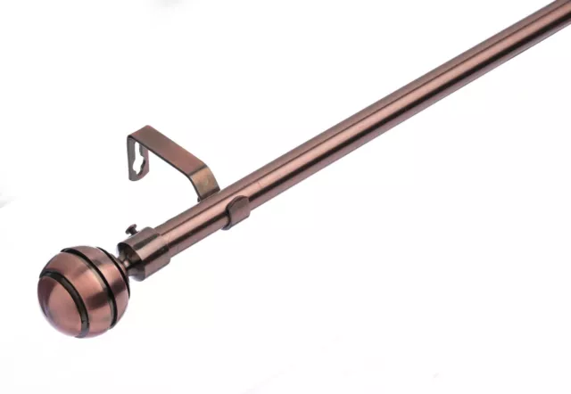 19 mm Extendable Metal Curtain Poles Antiqe Brass,Copper, Silver & Black Color