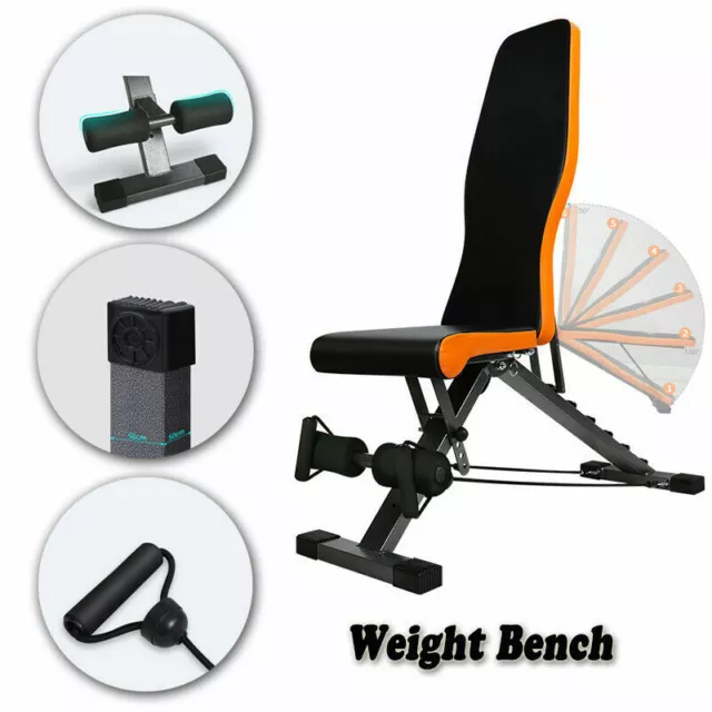 Foldable Adjustable SitUp Weight FID Bench Fitness Flat Incline Decline Home Gym 3