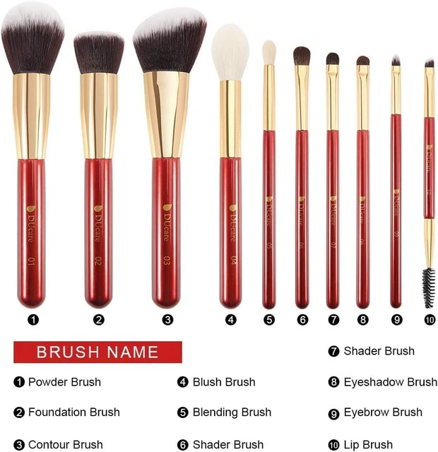 Set Pennelli Make up Professionali Da 10 Pezzi Set Di Pennelli Trucco per Trucco 9
