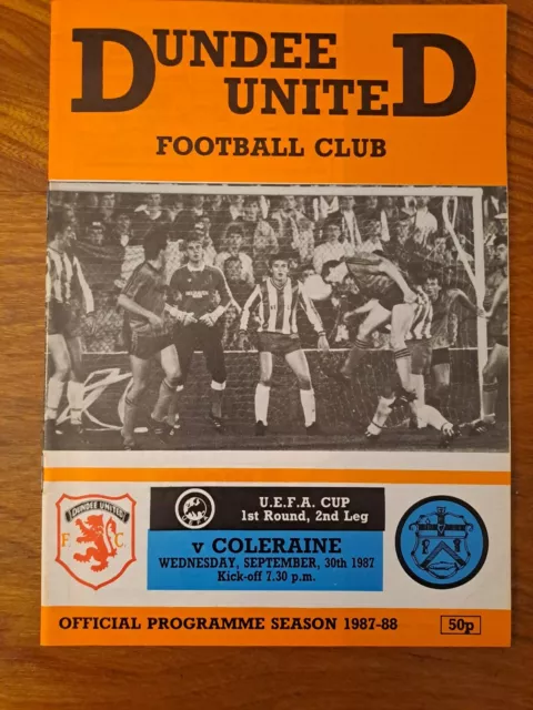 Dundee United V Coleraine September 1987 UEFA Cup