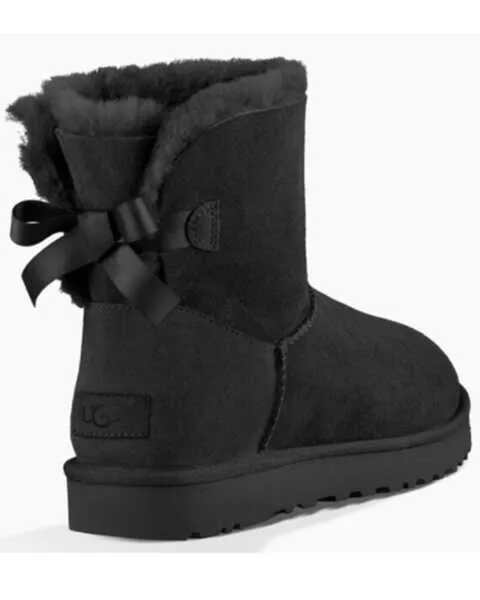 UGG Women's Mini Bailey Bow II Boot Black Size 6