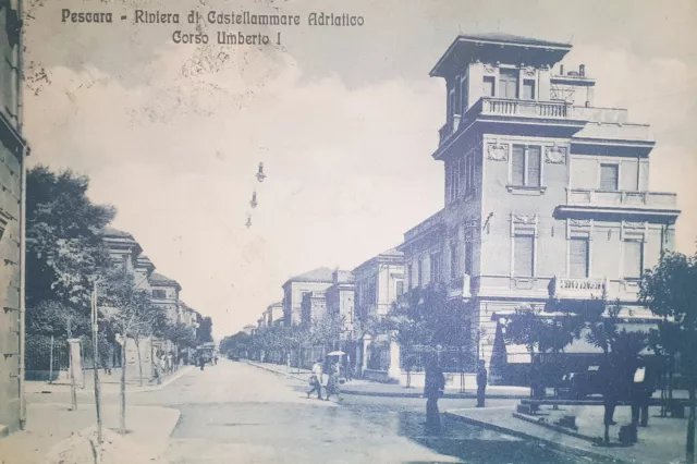 Cartolina - Pescara - Riviera di Castellammare Adriatico - Corso Umberto - 1933