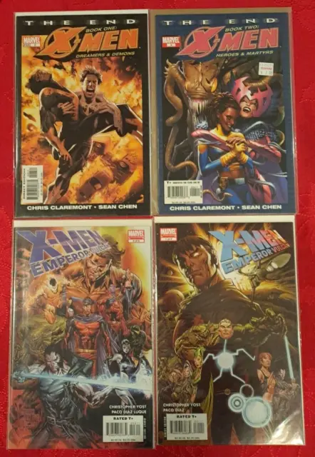 X-Men 4 Book Lot Emperor Vulcan 1 & 3 Marvel Comics The End Book 1 #6 Book 2 # 4