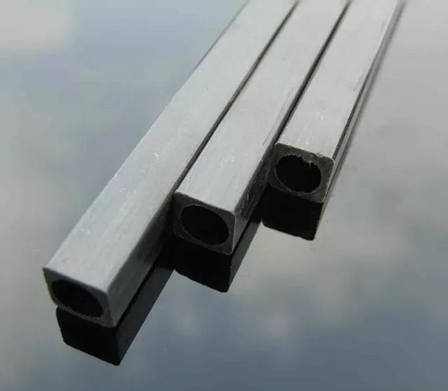 2x2mm-10x10mm OD Carbon Fiber Square Tube(inner Round) Fibre for RC Airplane Toy