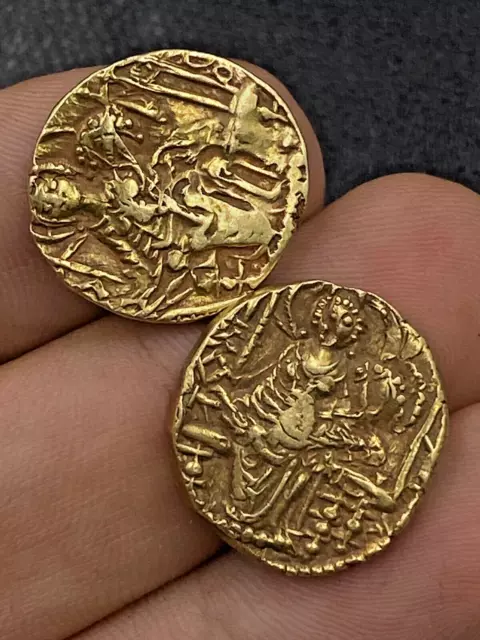 2-GOLD Pièce de Monnaie Kushan - Empire - Vasudeva III Et His Successors Statère