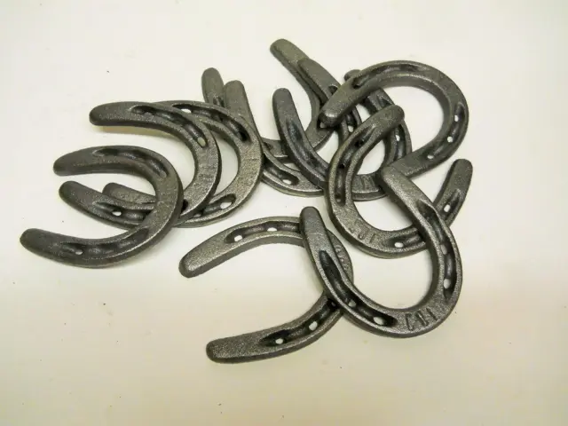 100 pc set Small Horseshoes Cast Iron Decorative for Crafts 3 1/2" x 3"