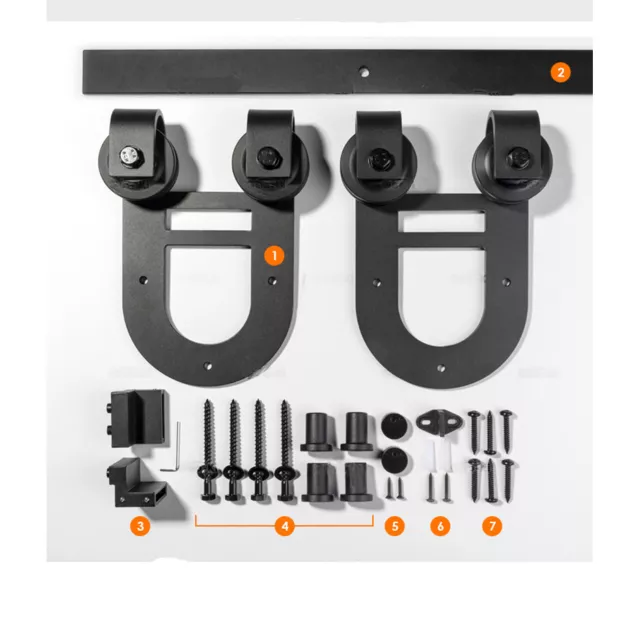 Sliding Barn Door Hanging Wheel Rail Hardware Track Rollers Kit With Soft Close