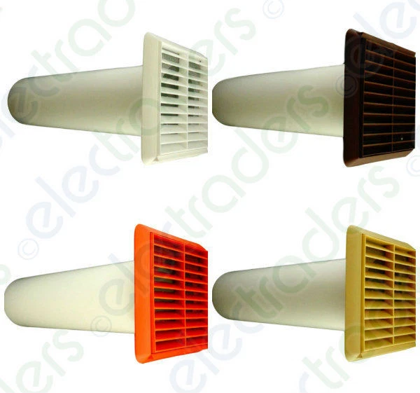 EXTRACTOR FAN THROUGH Wall Fan Vent Grille Cover & Solid Ducting Pipe