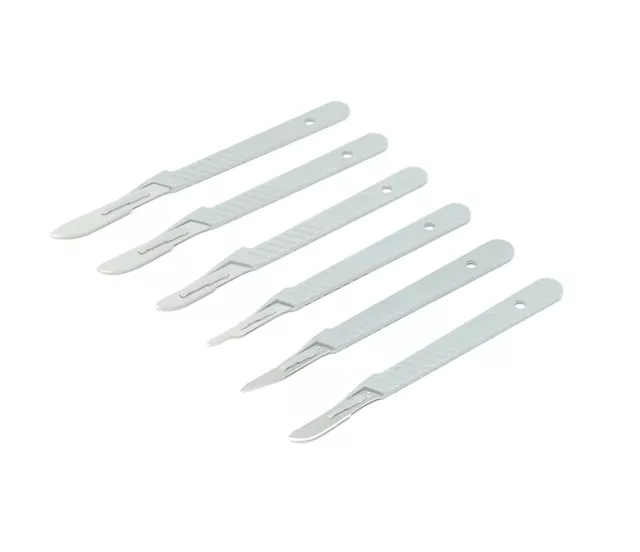 2 ASSORTED DISPOSABLE STERILE SURGICAL SCALPELS  With PLASTIC HANDLE (RCT)