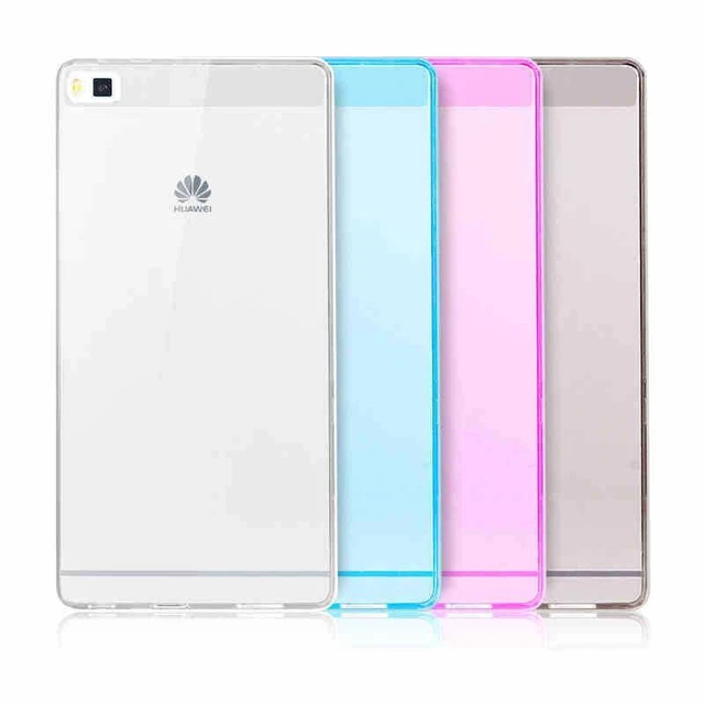 Phone Case For Huawei P8 Lite Soft TPU Gel Clear Ultra Thin Cover & Screen Guard