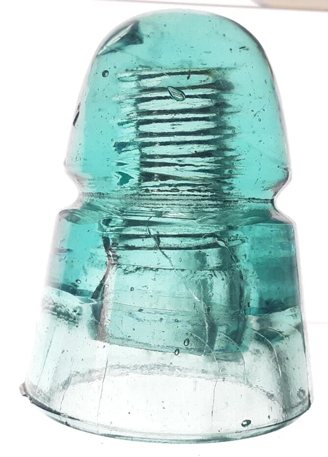 CD 145 Junky Aqua HAWLEY PA Antique Glass Telegraph Insulator BEEHIVE G9 2