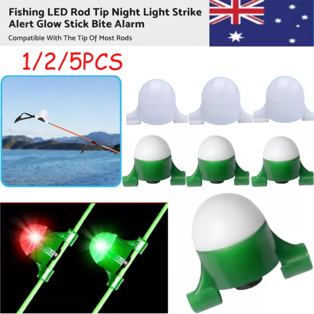 1/2/5PCS FISHING LED Rod Tip Night Light Strike Alert Glow Stick Bite Alarm  $9.95 - PicClick AU