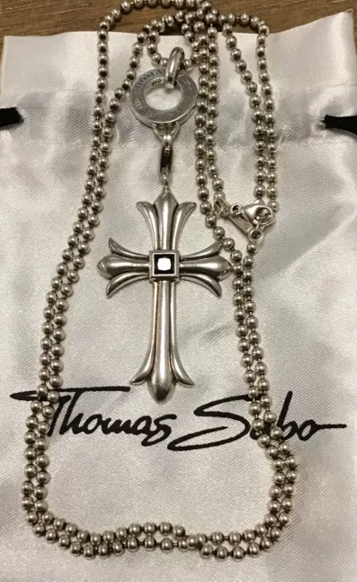 THOMAS SABO Stud & Skulls Onyx Med Cross Pendant | PE775-698-11 | Ice  Jewellery – Ice Jewellery Australia