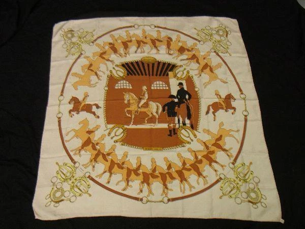 Hermes scarf LEDOUX MANEGE Carre 90 100% silk horse