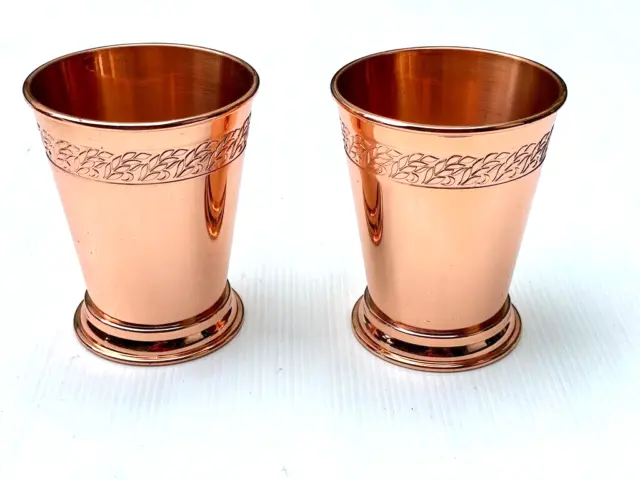 ABSOLUT ELYX Copper Mugs Cups Vodka Mint Julep Cocktails x 2