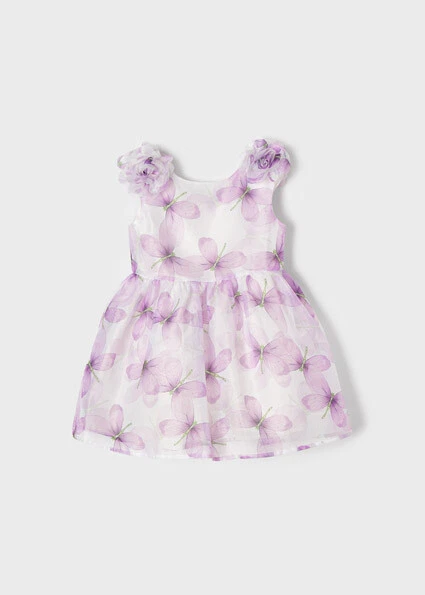 Abito elegante Mayoral per bambina vestito lilla con libellule da 2 a 9 anni 2