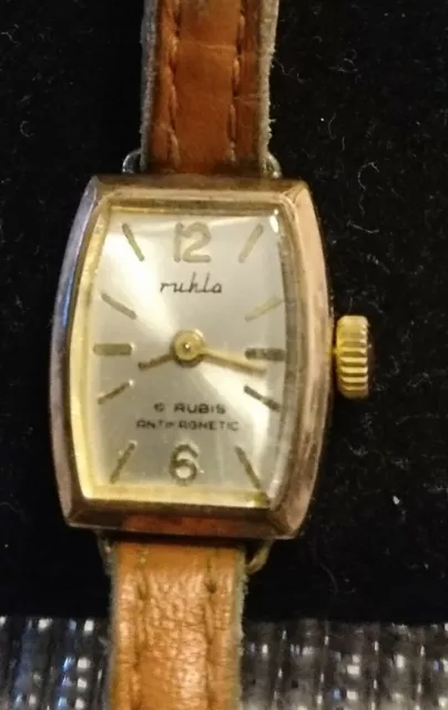 RUHLA 17 Rubis Vintage / vergoldet 20Mikron Handaufzug