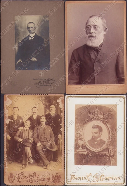 1890c Ritratti gentiluomini LOTTO 4 Fotografie Brescia Pavia Cordoba