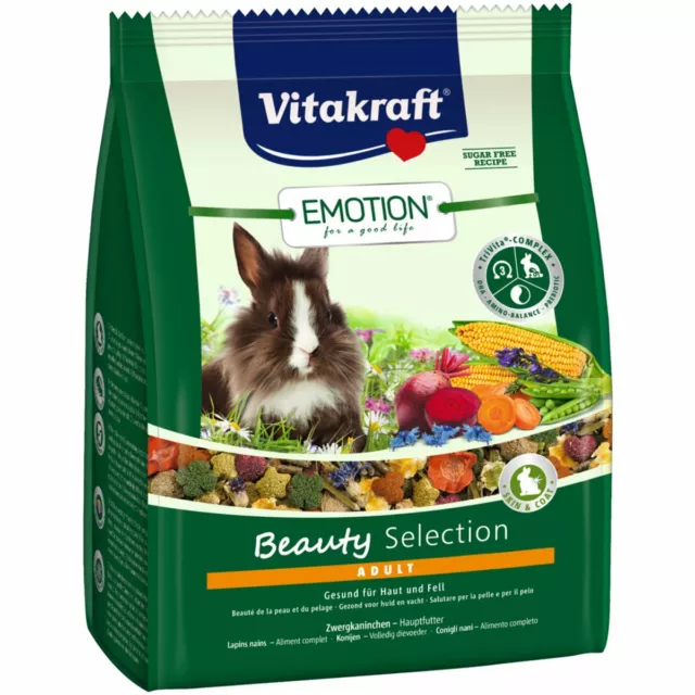 VITAKRAFT Emotion Beauty Adulto Zwergkaninchenfutter 1,5 KG Coniglio Fodera