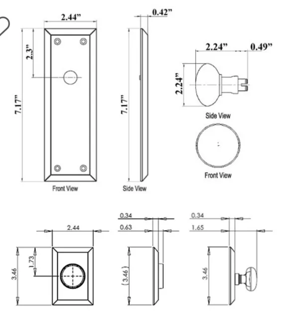 Grandeur Fifth Avenue Plate with Fifth Avenue Knob and Matching Deadbolt 2