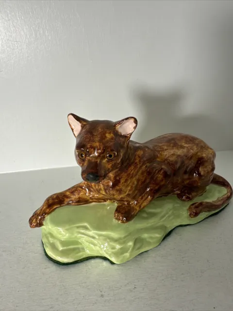 Vintage Jaguar Ceramic Figurine Statue Japan Leopard Cougar Panther Cat 11 In