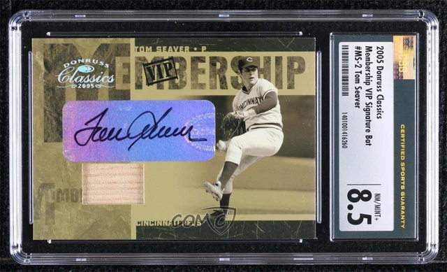 2005 Donruss Classics Membership VIP Bats Signatures /5 Tom Seaver CSG 8.5 Auto 2005 Donruss Classics Membership VIP Bats Signatures /5 Tom Seaver CSG 8.5 Auto