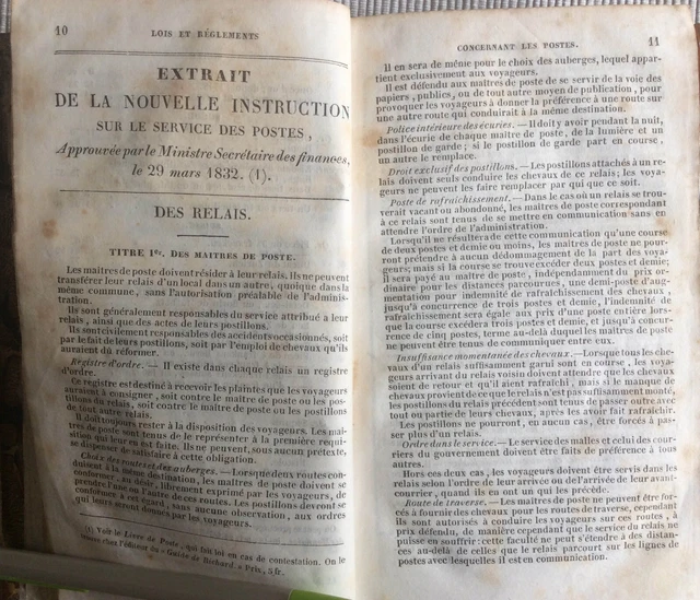 livre ancien poste aux lettre relais voyage chevaux postillon plan France Belge 5