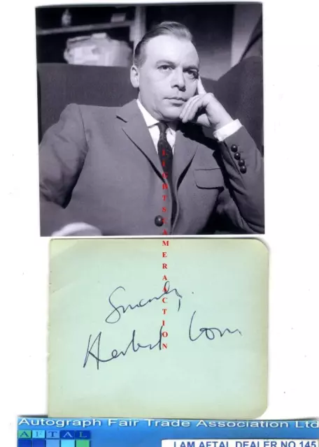 Herbert Lom vintage signed page AFTAL#145