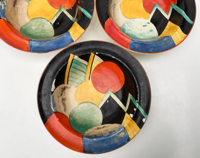 3 X SUSIE Cooper Grays Pottery Moon and Mountain Bowls TLC £10.00