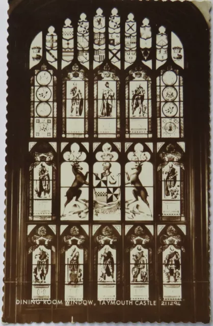 Old Postcard of Dining Room Window, Taymouth Castle