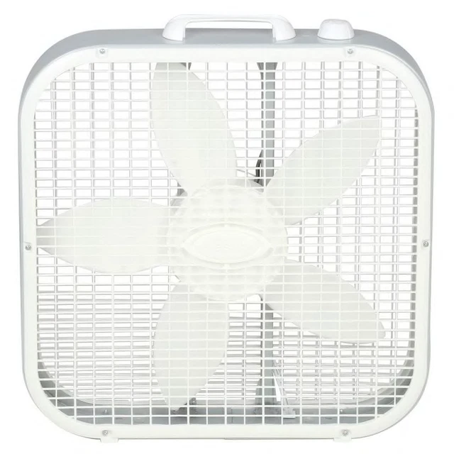 3-Speed Box Fan Lasko 20 in. White w/ 3 Quiet Speeds Floor Built-in Carry Handle