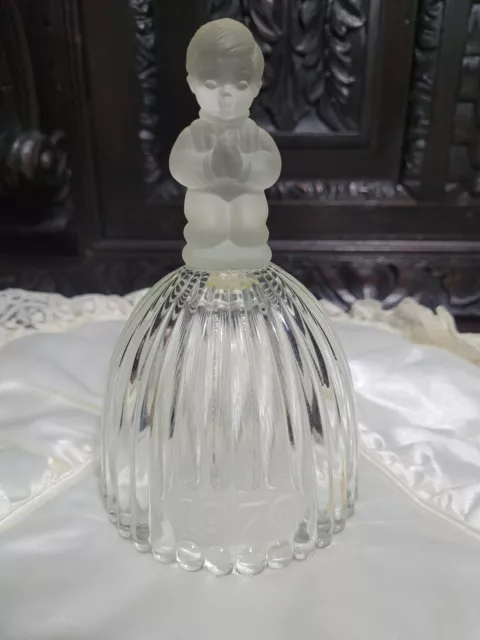 Vintage Glass Bell Christmas 1979 Goebel Frosted Crystal Glass Bell Choir Boy