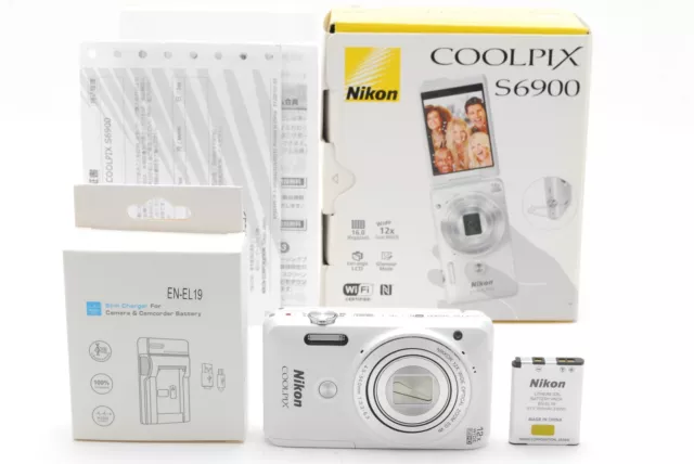 [MINT w/Box] Nikon COOLPIX S6900 Natural White 16.0MP Digital Camera JAPAN