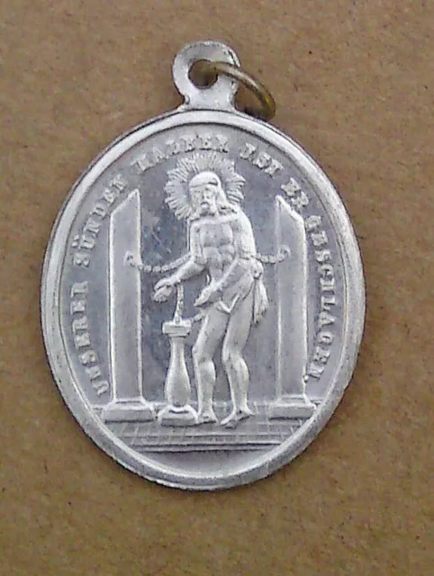 Altes Pilger Medaillon Amulet - Schmerzensmann in der Wieskirche - (AR29a)