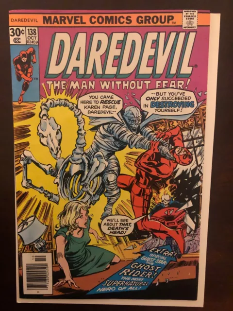 DAREDEVIL #138**APP of GHOST RIDER**NEAR MNT-**BYRNE ART/COLAN CVR**1976