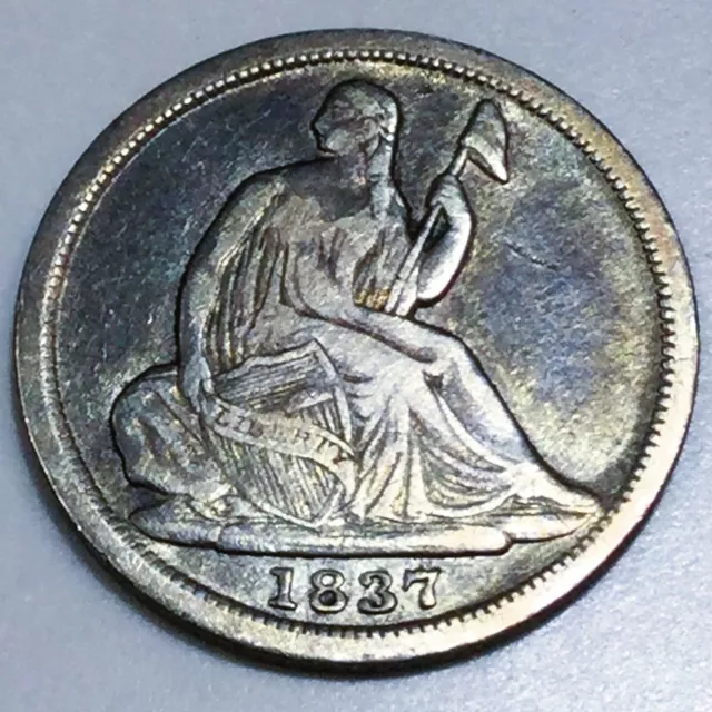 1837 Seated Liberty Half Dime Beautiful High Grade Coin Rare Date